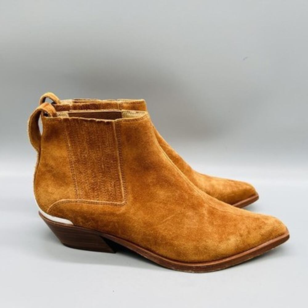 Rag & Bone Boots Womens 8 Brown Suede Chelsea Ankle Pull On Cuban Heel Shoes